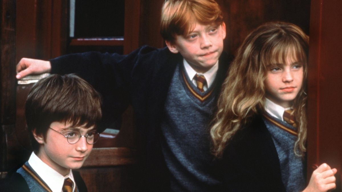 Die Zauberlehrlinge Harry Potter (Daniel Radcliffe, li.), Ron Weasley (Rupert Grint) und Hermine Granger (Emma Watson). (Foto)