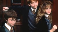 Die Zauberlehrlinge Harry Potter (Daniel Radcliffe, li.), Ron Weasley (Rupert Grint) und Hermine Granger (Emma Watson).