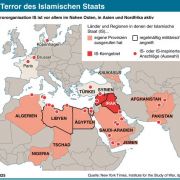 Diese Karte zeigt das IS-Kerngebiet, ausgerufene Provinzen und Anschlagsorte des Islamischen Staates. Diese Karte zeigt das IS-Kerngebiet, ausgerufene Provinzen und Anschlagsorte des Islamischen Staates.