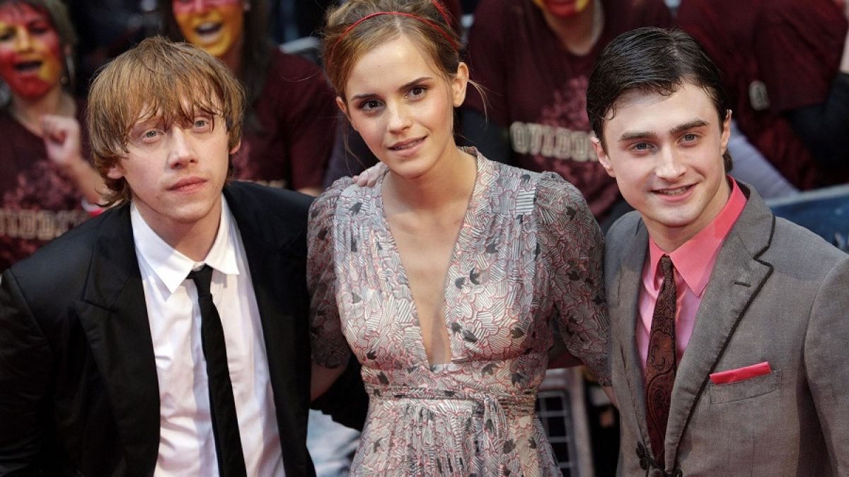 Die Harry-Potter-Hauptdarsteller (l-r) Daniel Radcliffe, Emma Watson und Rupert Grint. (Foto)