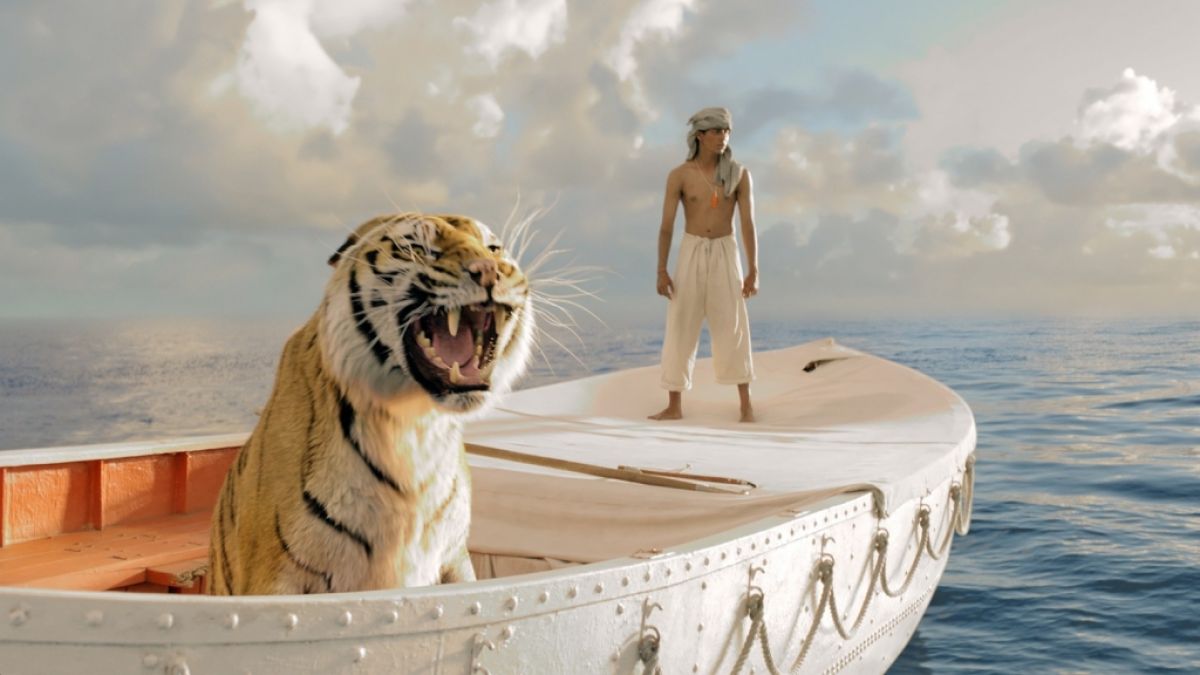 Pi strandet mit einem Tiger auf einem Rettungsboot. (Foto)