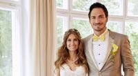 Das Brautpaar Cathy und Mats Hummels am 15.06.2015 bei ihrer Hochzeit in München.