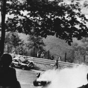 Der brennende Ferrari von Niki Lauda. Der brennende Ferrari von Niki Lauda.