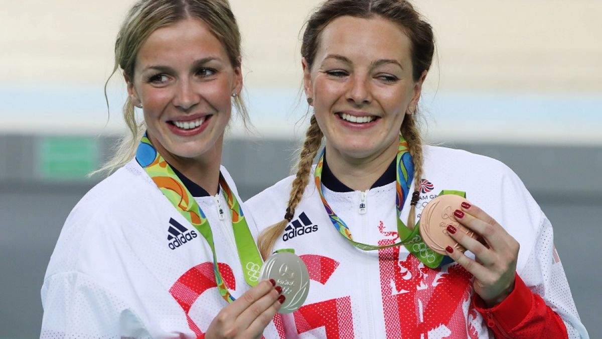 Bronze- und Silbermedaillengewinnerinnen Katy Marchant (r) und Rebecca James (l). (Foto)