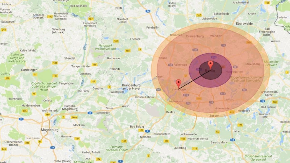 Die interaktive Karte "wouldisurviveanuke" zeigt die Überlebenschancen bei einem nuklearen Angriff. (Foto)