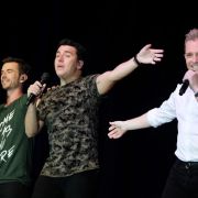 Mit seinen Bandkollegen Jan Smit und Christoff De Bolle macht Florian Silbereisen als Mit seinen Bandkollegen Jan Smit und Christoff De Bolle macht Florian Silbereisen als