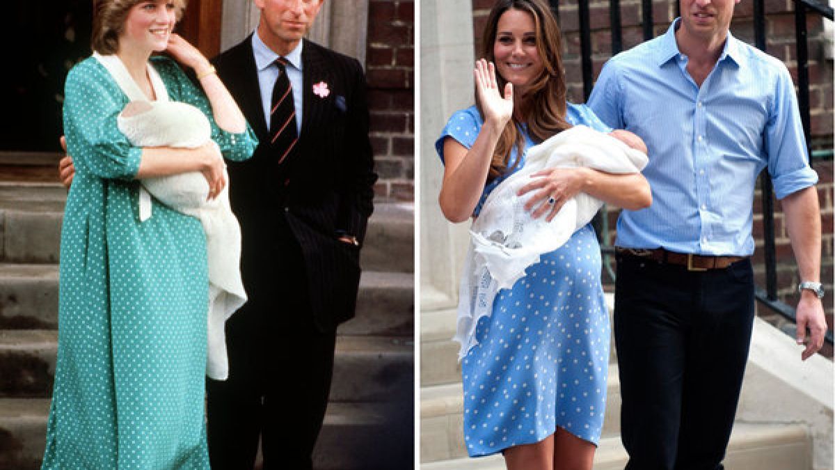 Als frischgebackene Mütter setzten sowohl Prinzessin Diana als auch Herzogin Kate auf ein fast identisches Outfit. (Foto)
