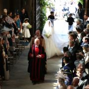 Meghan Markle betritt die Kirche. Meghan Markle betritt die Kirche.