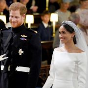 Prinz Harry und Meghan Markle während der Trauung. Prinz Harry und Meghan Markle während der Trauung.