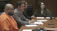 Das Videostandbild zeigt Isauro Aguirre (l) und Sinthia Fernandez (r) während ihrer Strafmaßverkündung im Gerichtssaal. Aguirre, der den acht Jahre alten Sohn seiner Freundin zu Tode quälte, ist in Kalifornien zum Tod verurteilt worden.
