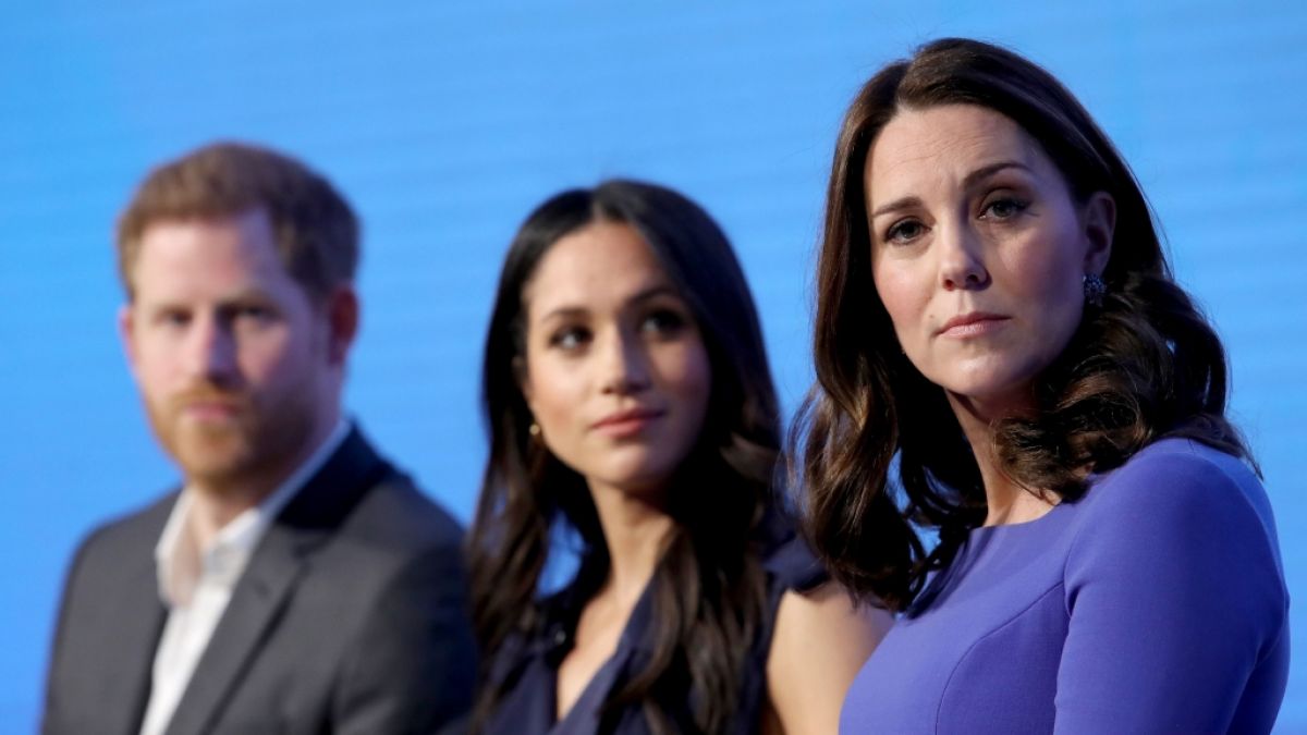 Warum so bedrückt? Prinz Harry, Meghan Markle und Kate Middleton haben wenig Anlass, über ihr Vermögen die Stirn zu runzeln. (Foto)