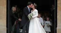 Der erste Kuss als Mann und Frau: Jack Brooksbank und seine Frau Prinzessin Eugenie.