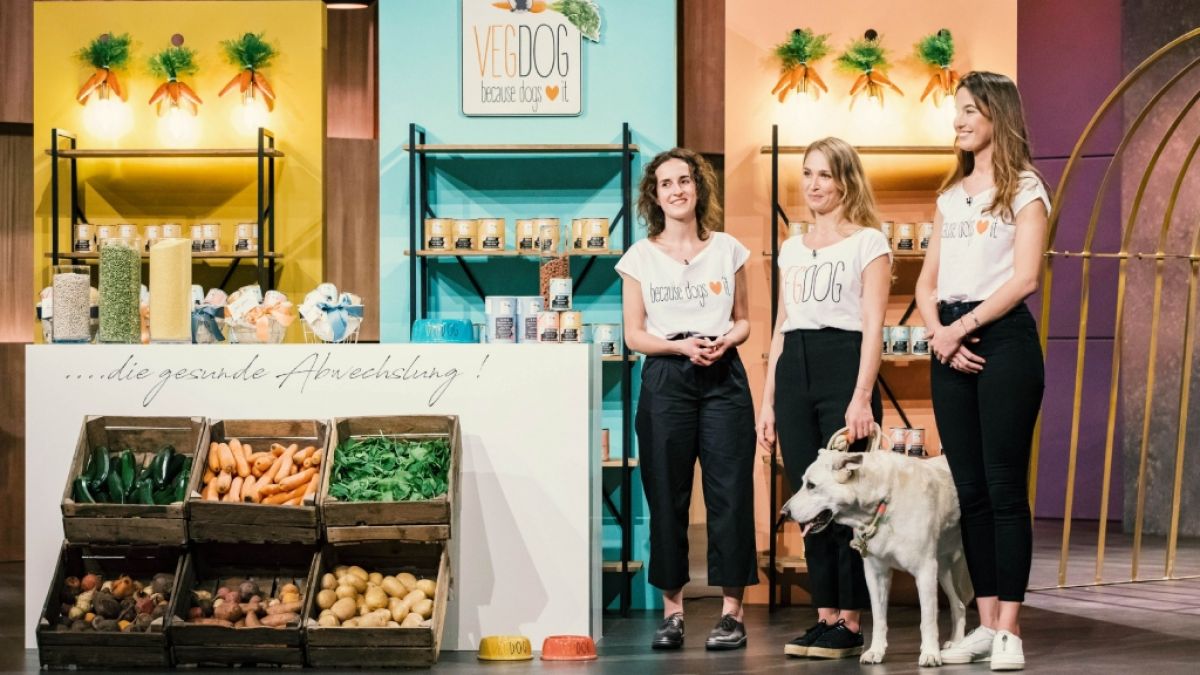Lisa Walther, Tessa Zaune-Figlar und Valerie Henssen aus München wollen den "Die Höhle der Löwen"-Investoren ihr veganes Hundefutter "Vegdog" schmackhaft machen. (Foto)