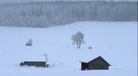 erschneit ist die Landschaft bei Friesenried. Der Winter hat weite Teile Bayerns weiter fest im Griff.