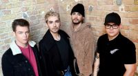 Die Musiker der Band Tokio Hotel, Georg, Bill Kaulitz, Tom Kaulitz und Gustav.