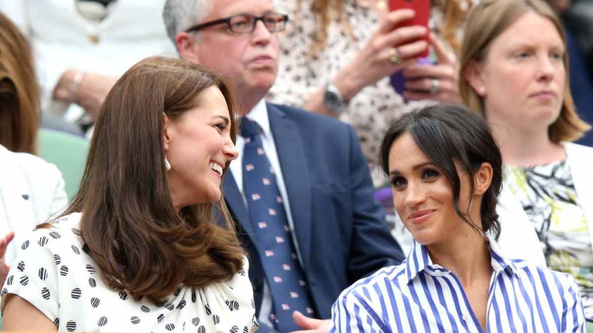 Kate Middleton und Meghan Markle beim Tennis-Turnier in Wimbledon 2018. (Foto)