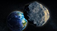 Ein gewaltiger Asteroid rast an der Erde vorbei.