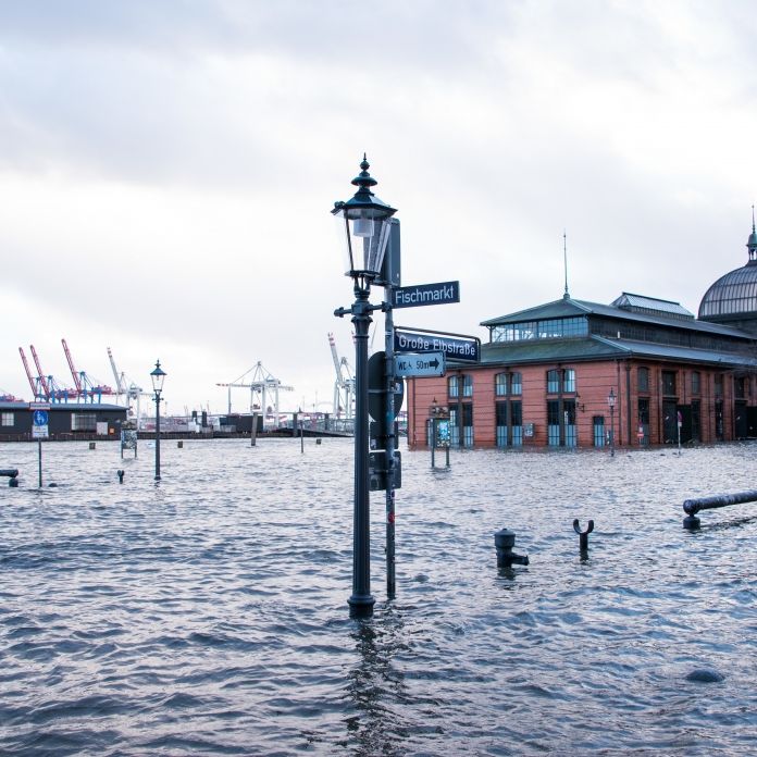 Hochwasser-Alarm! Hamburger Fischmarkt steht unter Wasser