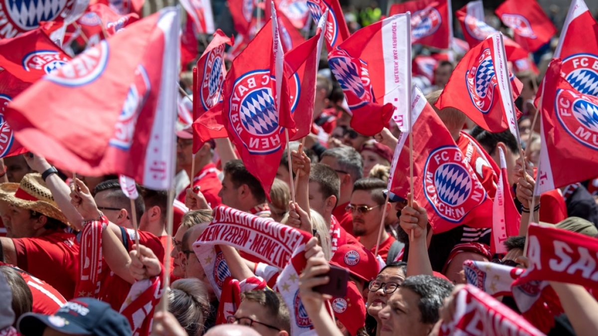 Mit Schals und Fahnen feuern die Fans des FC Bayern München ihr Team an. (Symbolbild) (Foto)