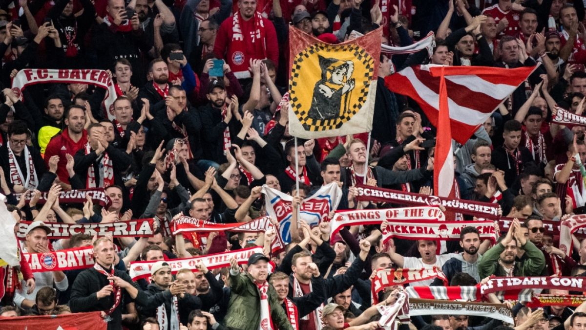 Auf der Tribüne fiebern die Fans vom FC Bayern München mit ihrem Verein. (Symbolbild) (Foto)