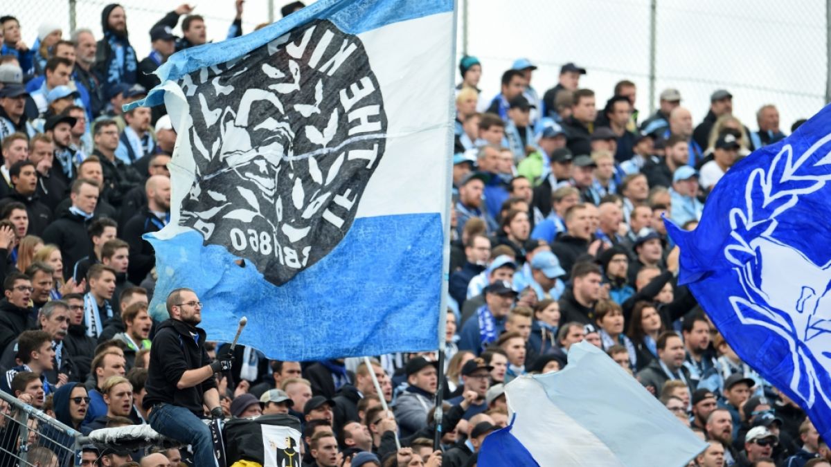 Mit Trommeln und Fahnen unterstützen die Fans den TSV 1860 München. (Symbolbild) (Foto)