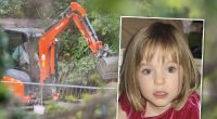 In Hannover durchsucht die Polizei im Vermisstenfall Maddie McCann eine Kleingarten-Parzelle mithilfe eines Mini-Baggers nach möglichen Spuren.