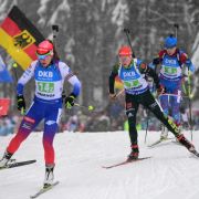 Paulina Fialkova aus der Slowakei, Franziska Hildebrand aus Deutschland und Margarita Wasilewa aus Russland beim Biathlon-Weltcup in Oberhof. Paulina Fialkova aus der Slowakei, Franziska Hildebrand aus Deutschland und Margarita Wasilewa aus Russland beim Biathlon-Weltcup in Oberhof.