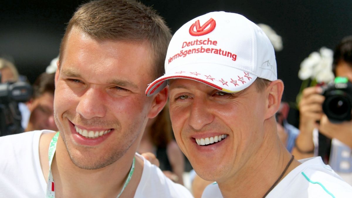 Lukas Podolski und Michael Schumacher (Foto)