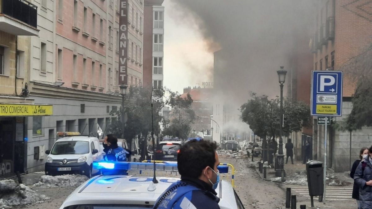 Eine schwere Explosion erschütterte am Mittwochnachmittag die spanische Hauptstadt Madrid. (Foto)