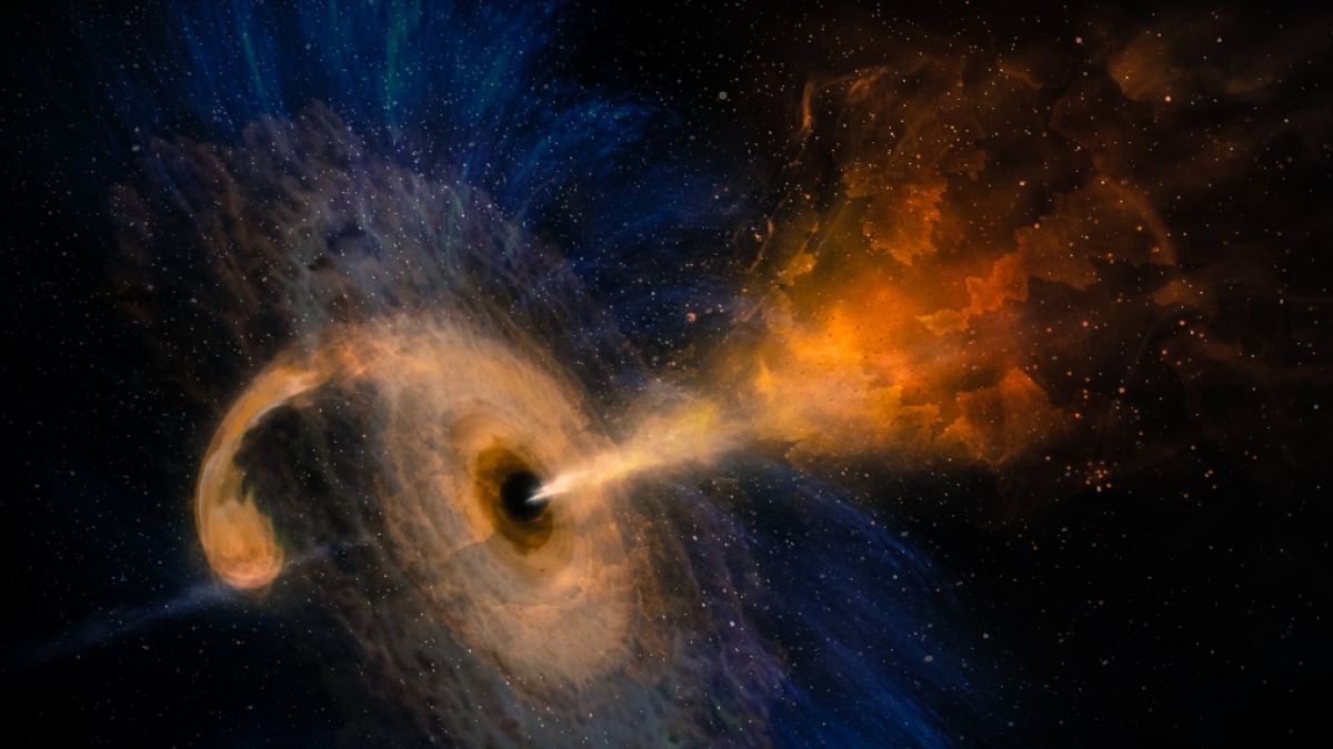 Ein gigantisches Schwarzes Loch rast durch den Weltraum. (Foto)