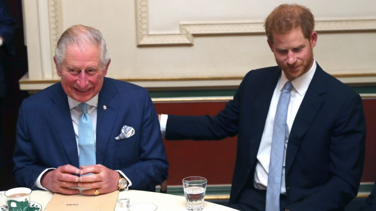 Ein Bild aus glücklicheren Tagen: Prinz Charles und dessen jüngerer Sohn Prinz Harry Seite an Seite. (Foto)