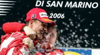 Michael Schumacher nach einem Formel-1-Sieg in Imola.