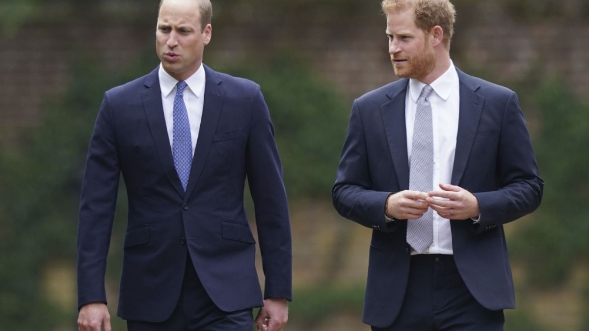 Prinz William und Prinz Harry kommen zur Enthüllung einer Statue ihrer Mutter Prinzessin Diana. (Foto)