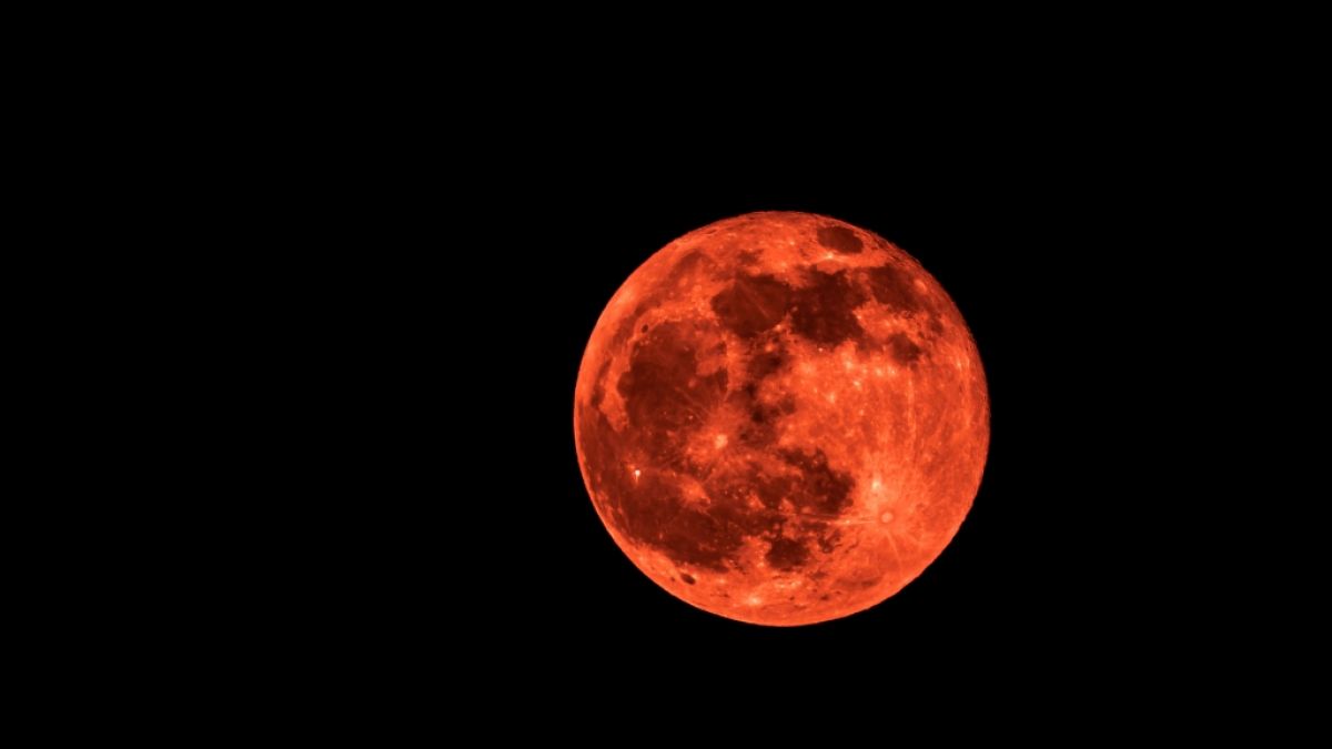 Im August erstrahlt ein roter Vollmond am Nachthimmel. (Foto)
