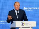 Wladimir Putin prahlte beim Energieforum mit Russlands neuen Überschall-Atomraketen, die ganze US-Städte auslöschen können. (Foto)