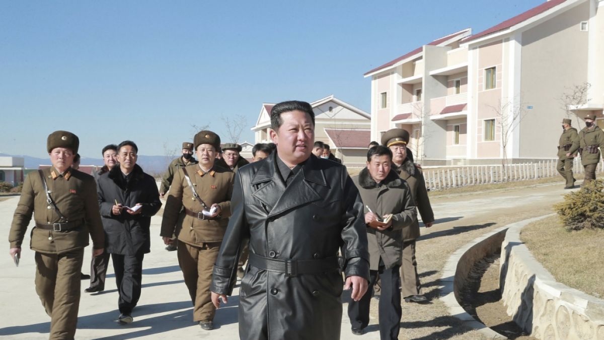 Kim Jong-un sorgt im Ledermantel für Gesprächsstoff. (Foto)