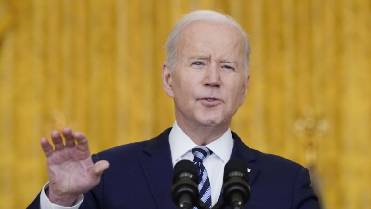 Joe Biden hat bei der Pressekonferenz mehrfach gelacht. (Foto)
