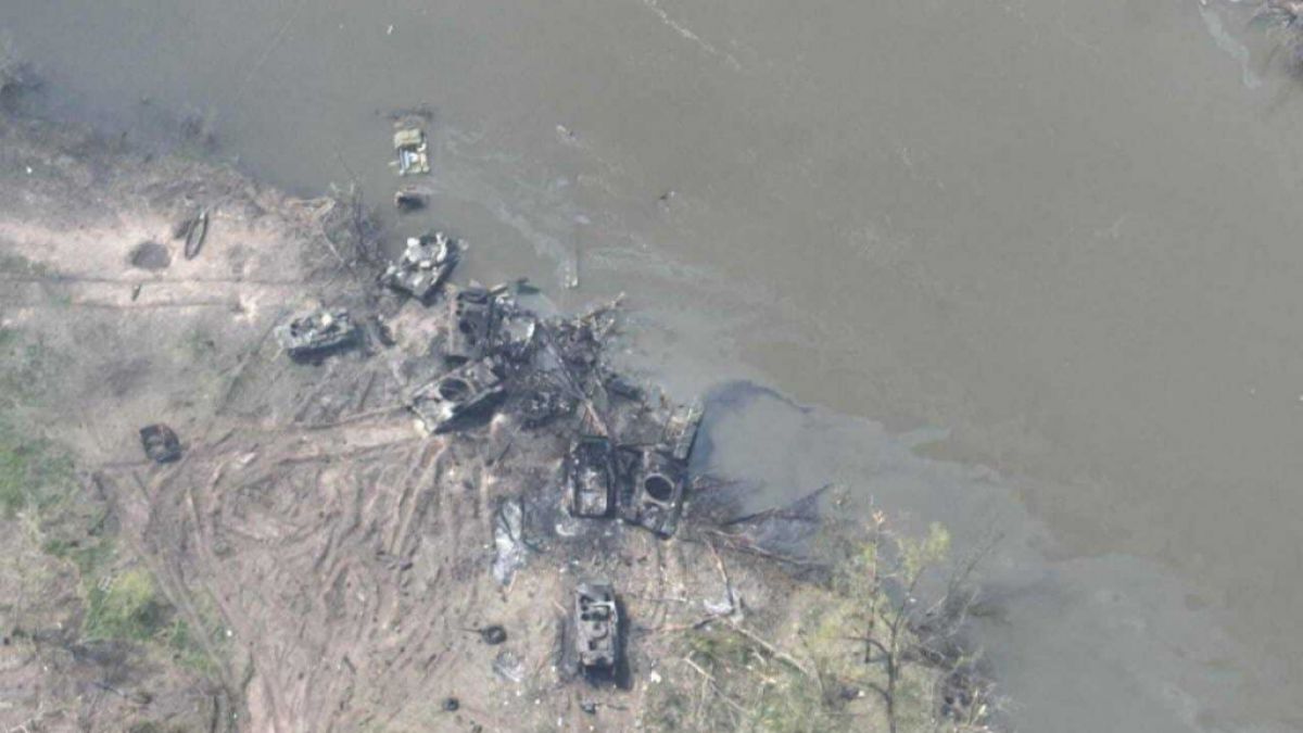 In der ostukrainischen Region Luhansk haben ukrainische Truppen nach eigenen Angaben zwei Pontonbrücken des russischen Militärs über dem Fluss Siwerskyj Donez zerstört. (Foto)