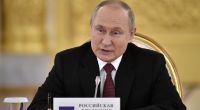 Wladimir Putin, Präsident von Russland, spricht bei einem Treffen der Staats- und Regierungschefs der Organisation des Vertrags über kollektive Sicherheit (OVKS) im Kreml teil.