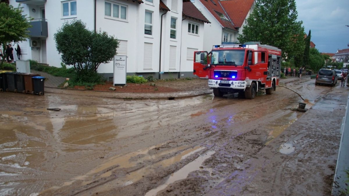 Im Bottwartal wurden zahlreiche Straßen überflutet. (Foto)