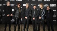 2018, USA, Cleveland: Mitglieder der Musikband Bon Jovi nehmen an der 
