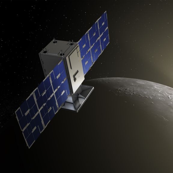 Die Illustration zeigt den Satelliten 