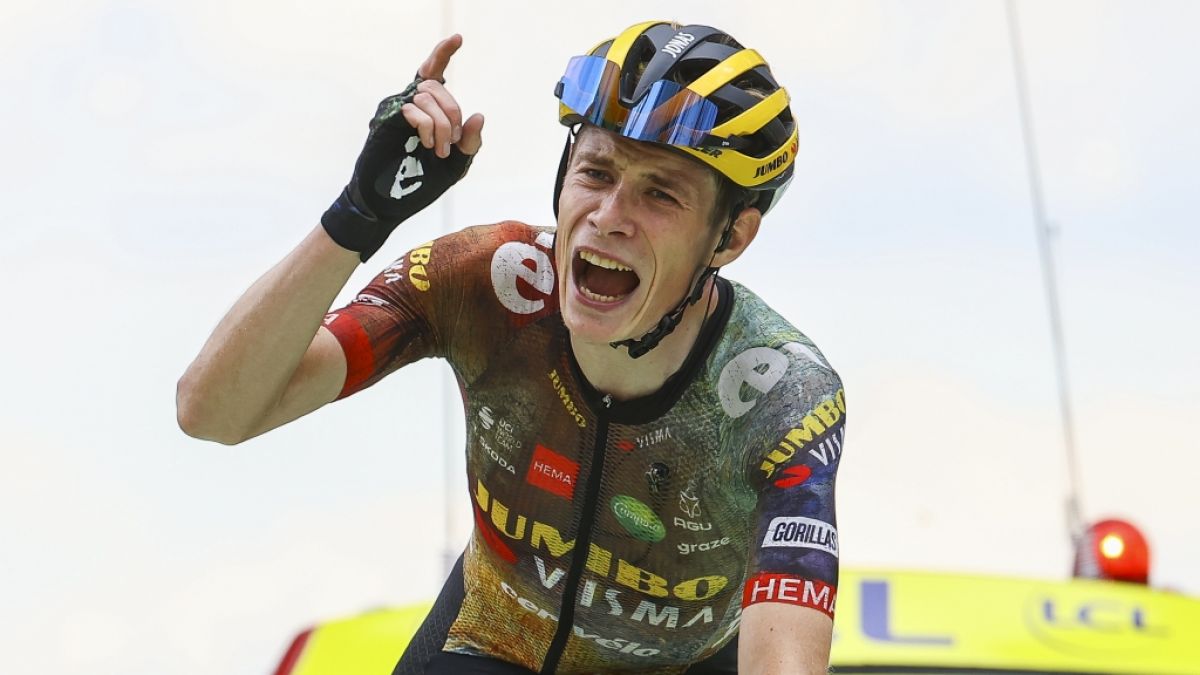Radsportprofi Jonas Vingegaard hat allen Grund zum Jubeln: Bei der Tour de France 2022 schwimmt der Däne auf der Erfolgswelle. (Foto)