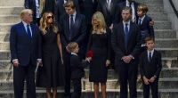 Donald Trump (l.) und seine Familie haben in New York Abschied von Ivana Trump genommen.