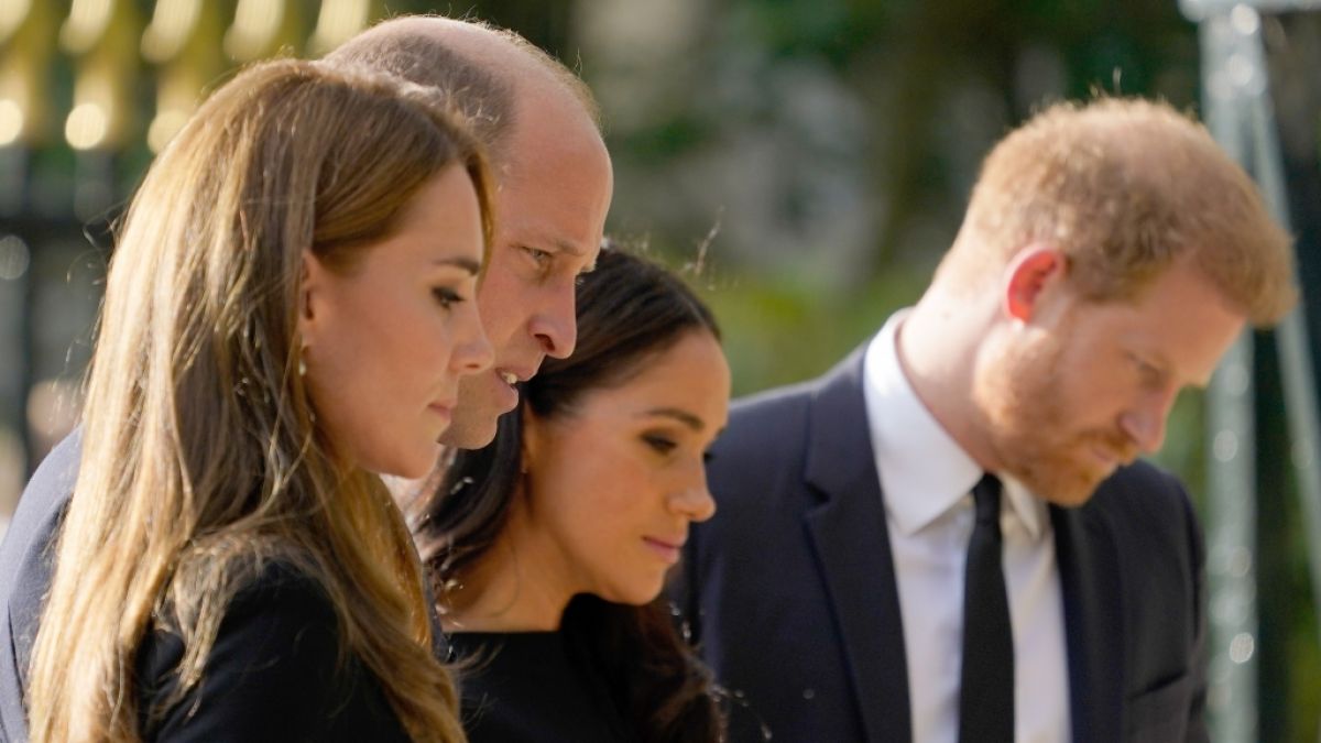 Prinz William und Prinz Harry mit ihren Ehefrauen Prinzessin Kate und Meghan Markle. (Foto)