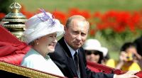 Putin in der Kutsche von Königin Elizabeth II.