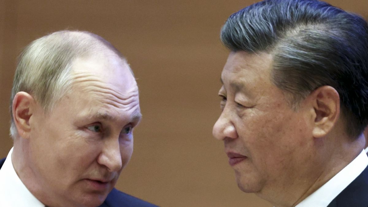Wladimir Putin und Xi Jinping, Präsident von China, beim Gipfel der Shanghaier Organisation für Zusammenarbeit (SCO). (Foto)
