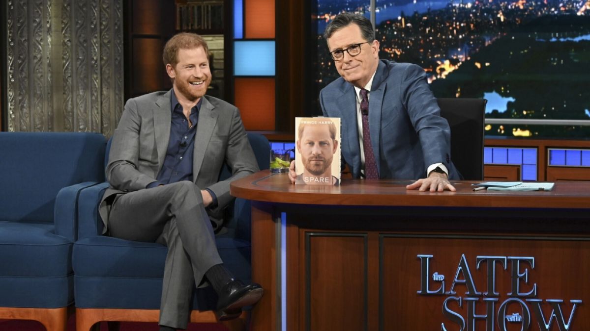 Prinz Harry im Januar 2023 bei "The Late Show with Stephen Colbert". (Foto)