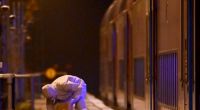 Ein Mitarbeiter der Spurensicherung sichert nach einer Messerattacke in einem Regionalzug von Kiel nach Hamburg Spuren.