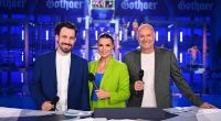 Jan Köppen, Laura Wontorra und Frank Buschmann (v.l.) moderieren das RTL-Turmspringen 2023.